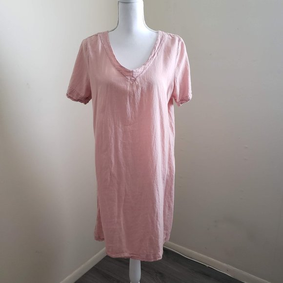 Real Fresh Dresses & Skirts - Real Fresh Short Sleeve Cotton Tunic Dress Pink Size Medium